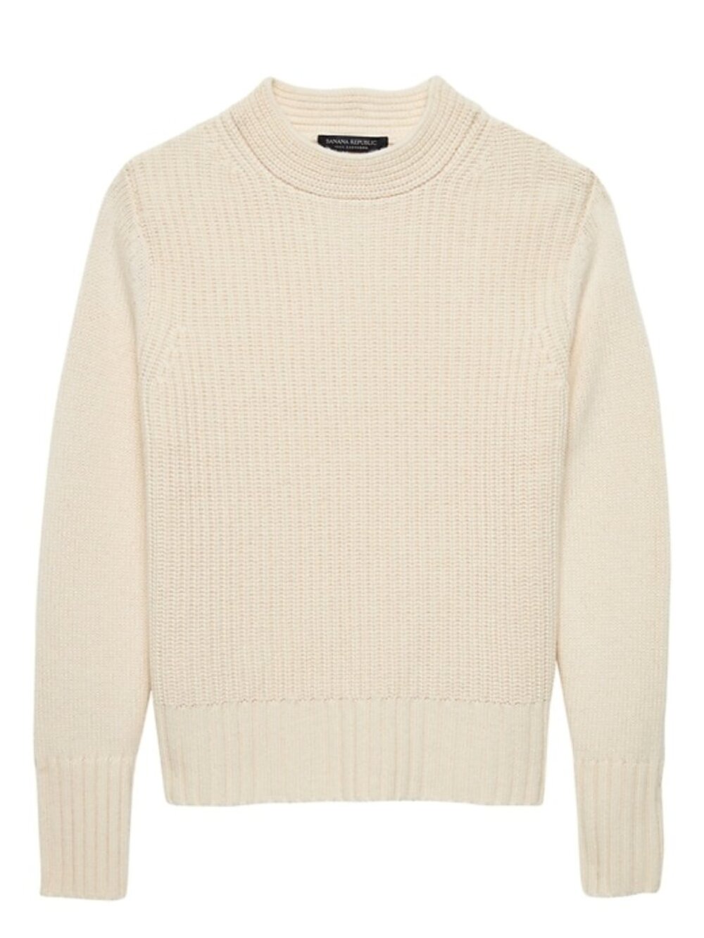 Cashmere Cropped Mock-Neck Sweater